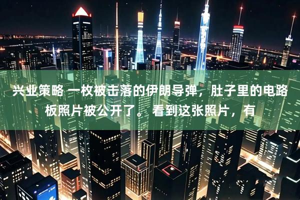 兴业策略 一枚被击落的伊朗导弹，肚子里的电路板照片被公开了。 看到这张照片，有