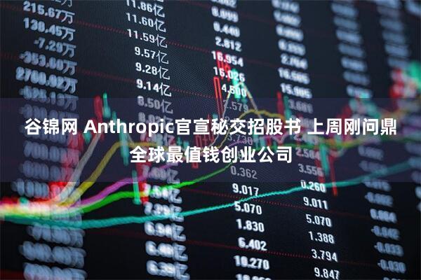 谷锦网 Anthropic官宣秘交招股书 上周刚问鼎全球最值钱创业公司